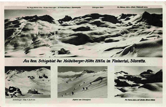 13965625 Silvretta_GR Skigebiet der Heidelberger Huette Panorama Abfahrt am Schn