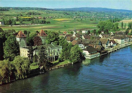 13965961 Gottlieben Schlossblick Restaurant Drachenburg et Rhin photo aérienne