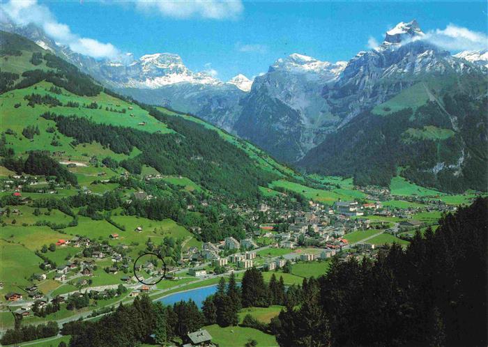 13968837 Engelberg__OW avec Villa Cunetta Vue aérienne panoramique alpine