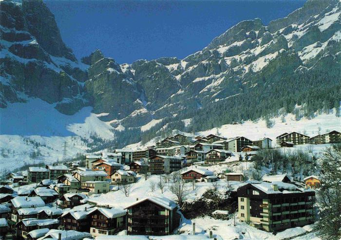 13968838 Leukerbad_Loueche-les-Bains_VS Winterpanorama Blick gegen Gemmipass