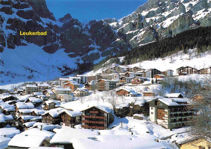 13968867 Leukerbad_Loueche-les-Bains_VS Winterpanorama Blick zum Gemmipass