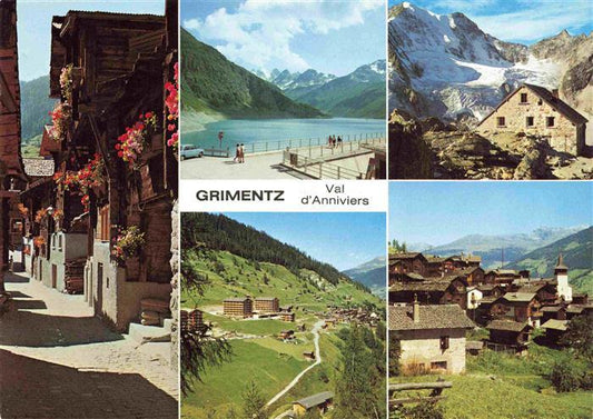 13969440 Grimentz_VS Teilansichten Panorama See Alpen Gletscher Berghaus