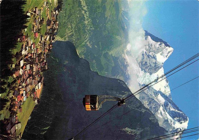 13969445 Muerren_BE Luftseilbahn Muerren-Schilthorn Blick gegen Eiger und Moench