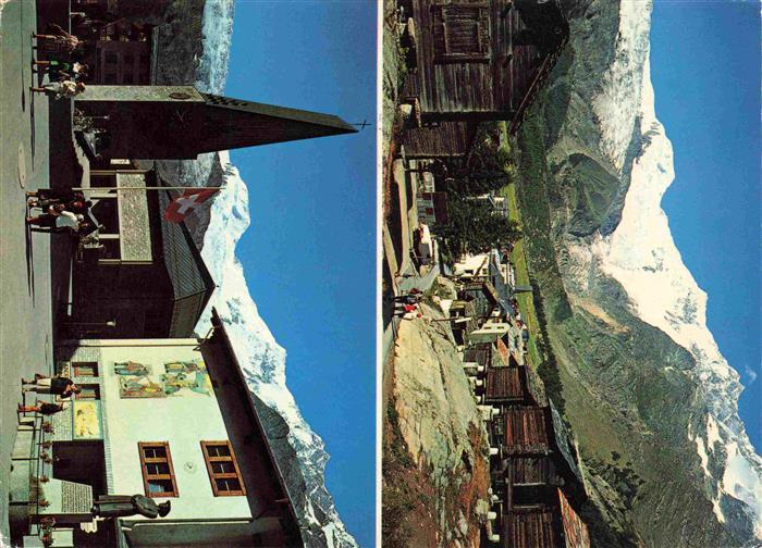 13969450 Saas-Fee_VS Teilansichten Dorfplatz Kirche Blick gegen Alphubel Taeschh