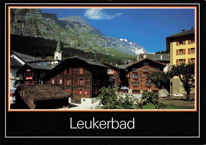 13970383 Leukerbad_Loueche-les-Bains_VS Dorfpartie mit Blick gegen Rinderhorn un