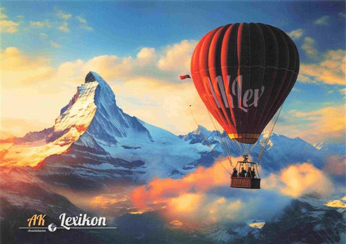 13970279 Zermatt_VS Panorama mit Matterhorn und Fesselballon