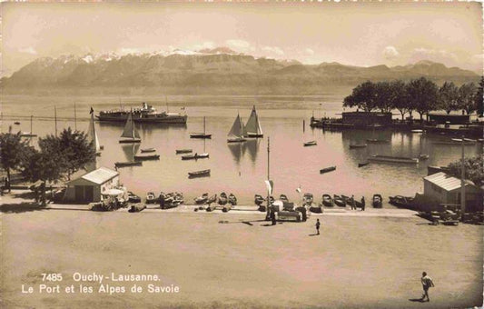 13971116 Ouchy_LAUSANNE_VD Le Port et les Alpes de Savoie