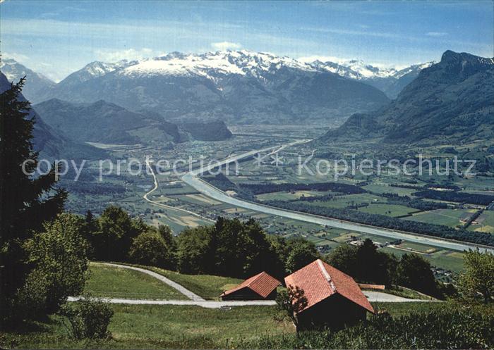 72579492 Malbun Panorama Blick vom Triesenberg Rheintal Alpen