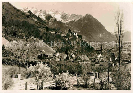 72633312 Vaduz mit Fuerstlichem Schloss Alpen