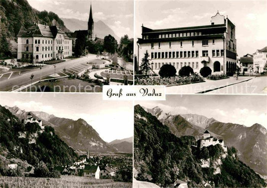 72672395 Vaduz Teilansichten mit Schloss Alpenpanorama