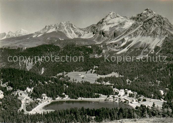 13741729 Arosa GR Blick auf den Obersee mit Furkahoerner und Medergenfluh