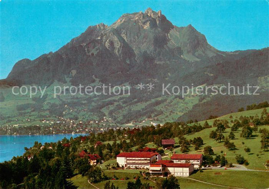 13751866 Kastanienbaum Kurheim St Chrischona mit Pilatus Fliegeraufnahme