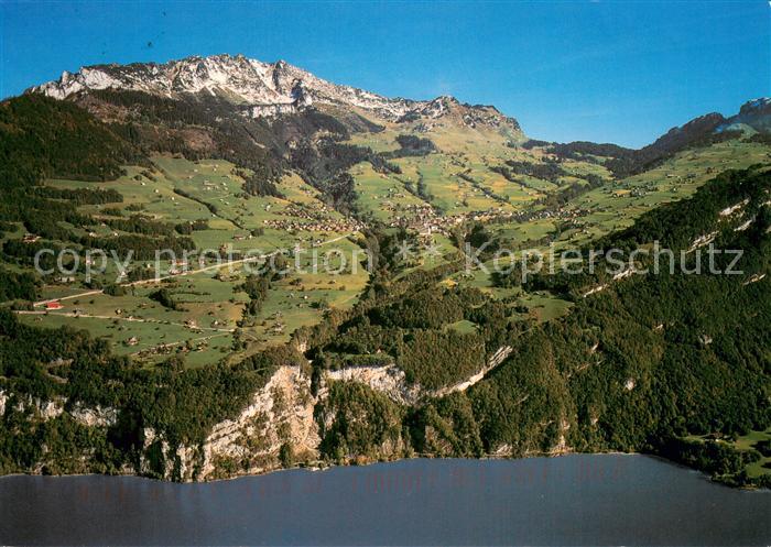 13753217 Amden SG Fliegeraufnahme mit Walensee Amden SG