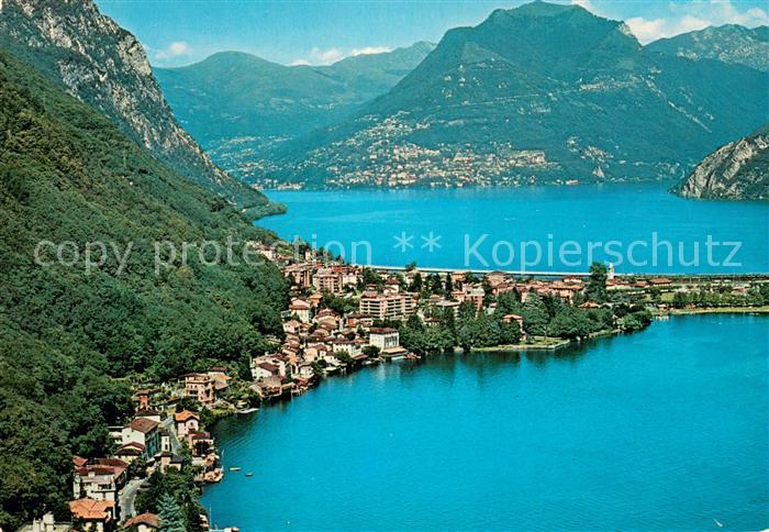 13753228 Melide Lago di Lugano Fliegeraufnahme