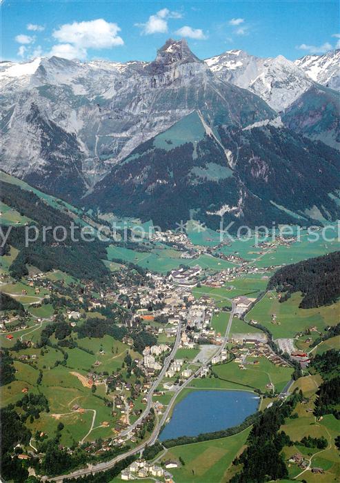 13753734 Engelberg  OW Fliegeraufnahme mit Hahnen