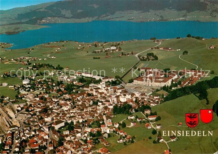 13754702 Einsiedeln SZ Kloster Sihlsee Fliegeraufnahme