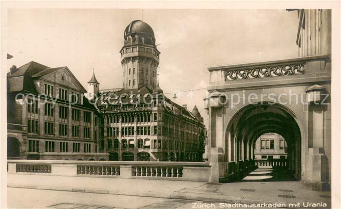 13755629 Zuerich ZH Stadthausarkaden mit Urania