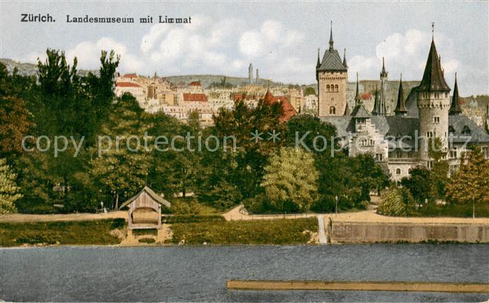 13755709 Zuerich ZH Landesmuseum mit Limmat