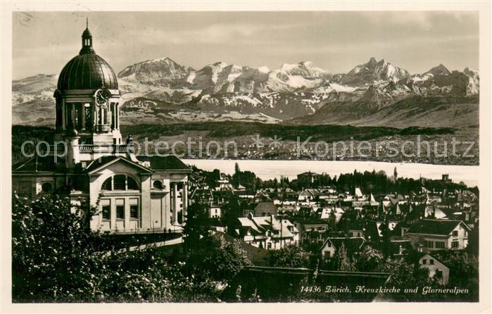 13755727 Zuerich ZH Kreuzkirche mit Glarner Alpen