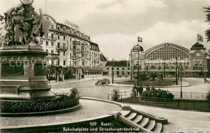 13755924 Basel BS Bahnhofplatz und Strassburgerdenkmal