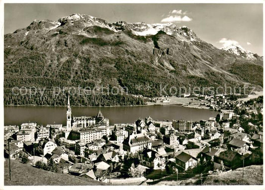 13756097 St Moritz Dorf GR und Bad mit Piz Rosatsch