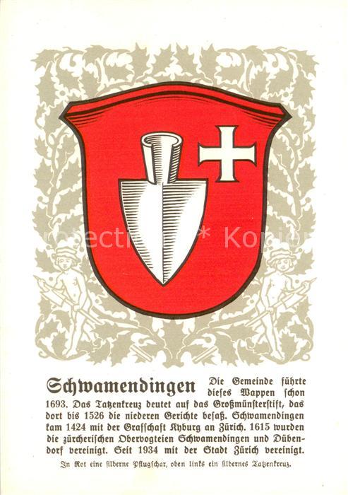 13756161 Schwamendingen Zuerich Gemeindewappen In Rot eine silberne Pflugschar o