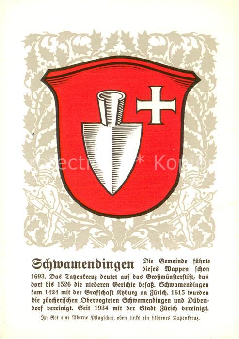 13756162 Schwamendingen Zuerich Gemeindewappen In Rot eine silberne Pflugschar o