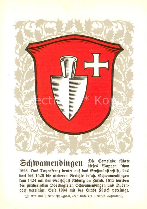 13756163 Schwamendingen Zuerich Gemeindewappen In Rot eine silberne Pflugschar o