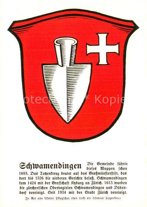 13756164 Schwamendingen Zuerich Gemeindewappen In Rot eine silberne Pflugschar o