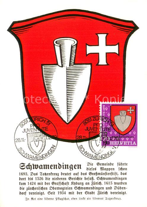 13756165 Schwamendingen Zuerich Gemeindewappen In Rot eine silberne Pflugschar o