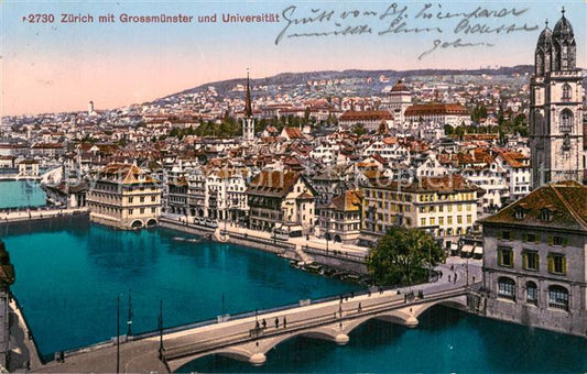 13756697 Zuerich ZH avec Grossmünster et Université de Zuerich ZH