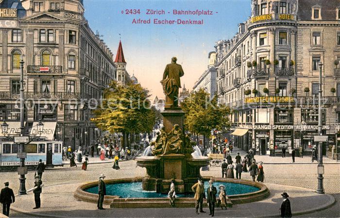 13756719 Zuerich ZH Bahnhofplatz Monument Alfred Escher Zuerich ZH