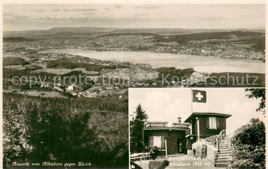 13756721 Zuerich ZH Aussicht vom Albishorn Bergwirtschaft Albishorn