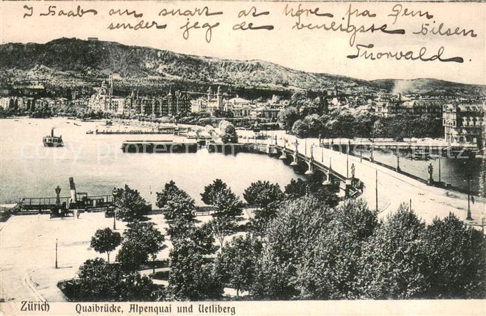 13756735 Zuerich ZH Quaibruecke Alpenquai et Uetliberg Zuerich ZH