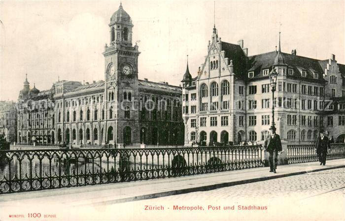 13756744 Zuerich ZH Bureau de poste et mairie de la Métropole Zuerich ZH