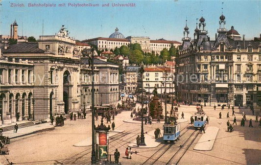 13756752 Zuerich ZH Bahnhofplatz mit Polytechnikum und Universitaet