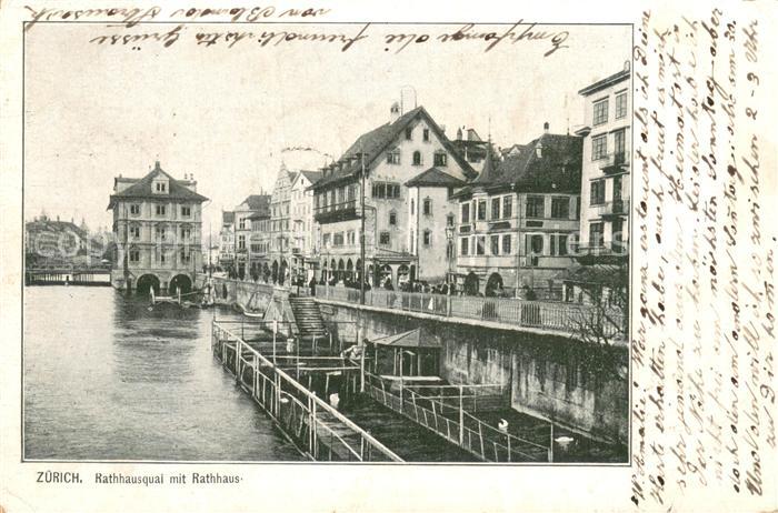 13756964 Zuerich ZH Rathhausquai avec la mairie de Zuerich ZH