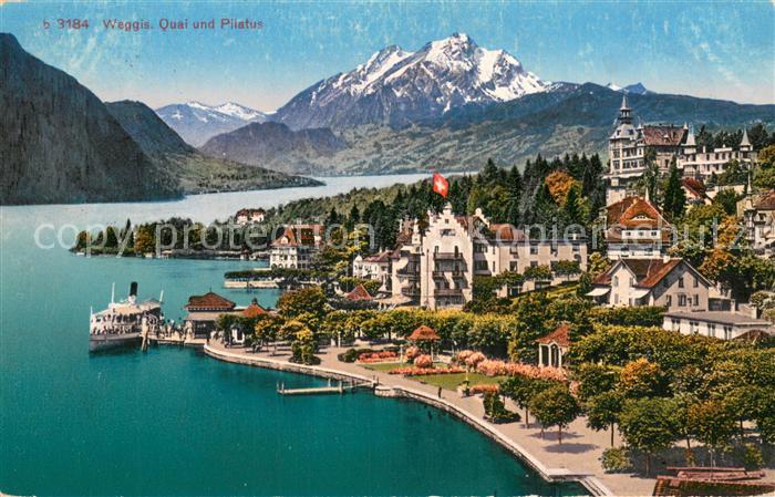 13837108 Weggis Vierwaldstaettersee Quais und Pilatus  Weggis Vierwaldstaetterse