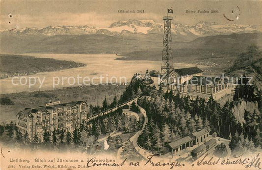 13757406 Uetliberg ZH Vue sur le lac de Zurich et les Alpes glaronaises Uetliberg ZH