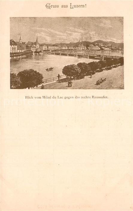 13757425 Luzern  LU Blick vom Hotel du Lac gegen das rechte Reussufer