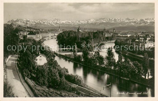 13757500 Zuerich ZH Limmat und Sihl Panorama