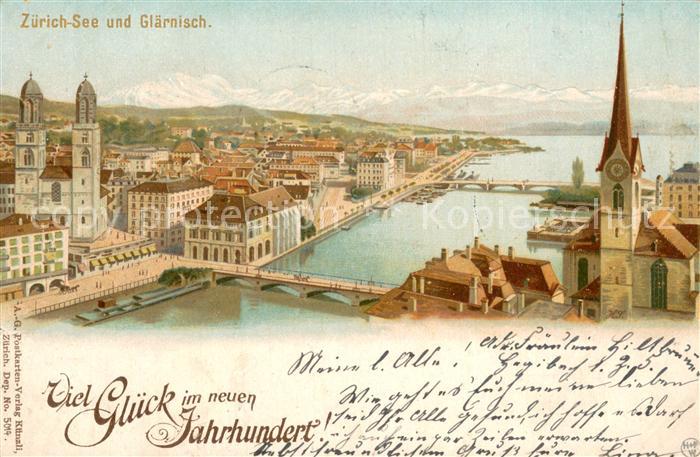 13757506 Zuerichsee ZH Panorama avec Grossmuenster et Fraukirche Zuerichsee ZH