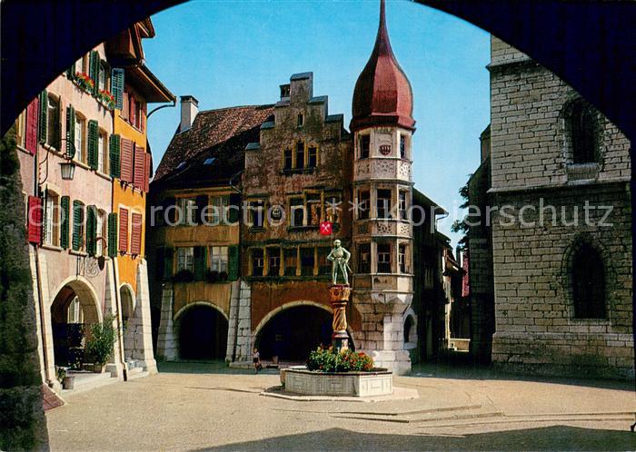 13757912 Biel Bienne Altstadtpartie Brunnen