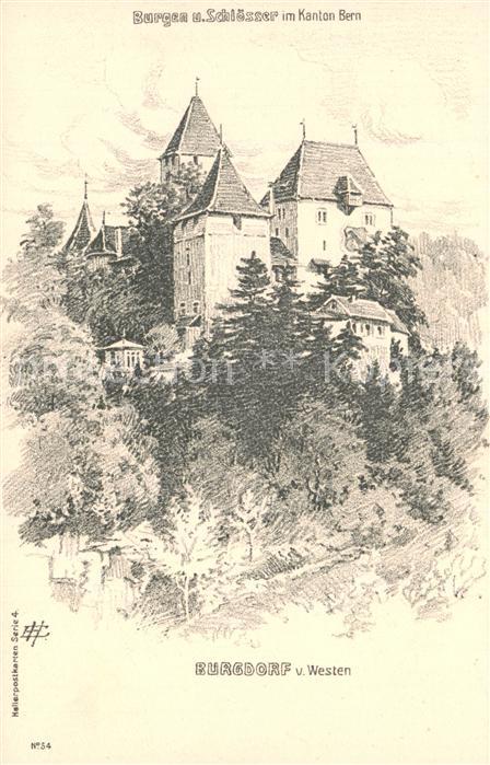 13758006 Burgdorf BE Schloss Zeichnung