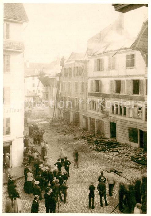 13759208 Aarau AG Brandruinen Gasthof Wilder Mann 1882