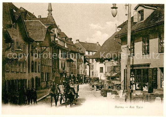 13759217 Aarau AG Parkplatz am Rain m. Fuhrwerk um 1893