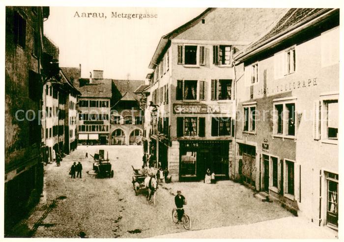 13759218 Aarau AG Metzgergasse m. Kutsche um 1900