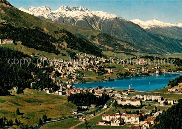 13760487 St Moritz Bad GR und Dorf Panorama