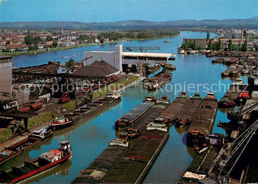 13762172 Basel BS Kleinhueninger Rheinhafen Binnenschiffahrt Frachtkaehne