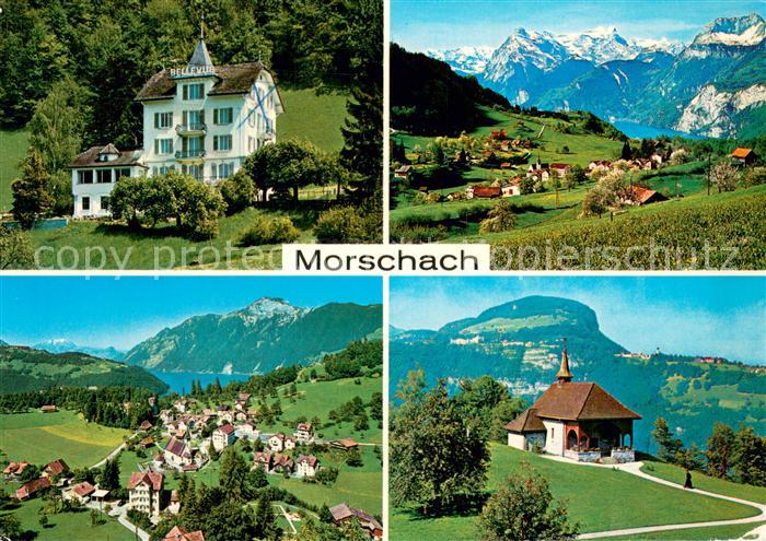 13765837 Morschach SZ Hotel Bellevue Panorama Fliegeraufnahme Kapelle